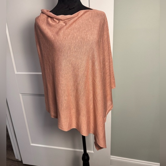 Eileen fisher linen melange Peach Poncho OS - Picture 1 of 6